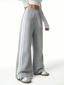 3pcs/Set Teens/Teen Girl Casual Fashion White Webbing Sports Sweatpants, Multi-Colored Sweatpants Matching Set