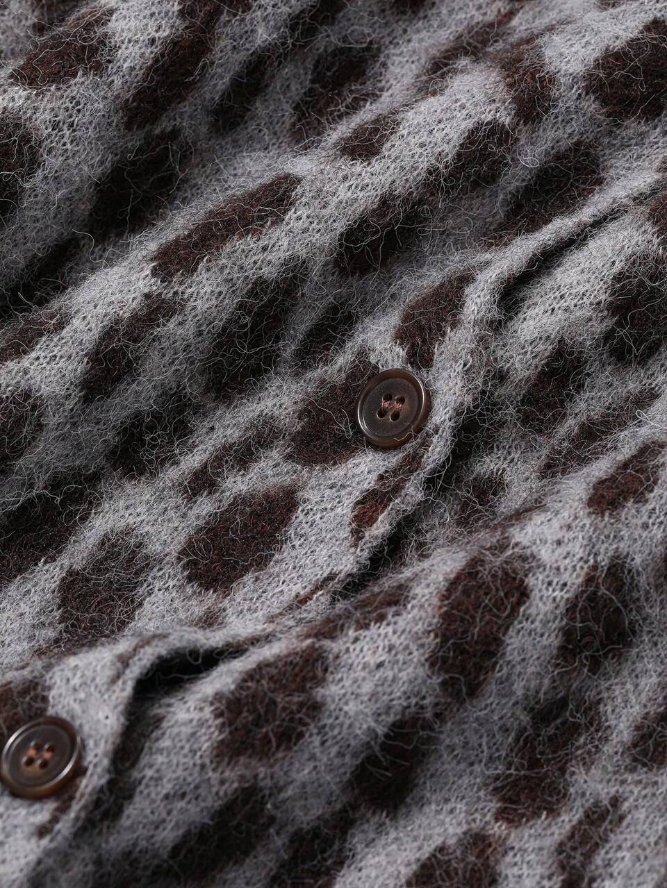 Leopard Print Patchwork Cardigan Knit Sweater For Women,Long Sleeve Tops,Fall Clothes