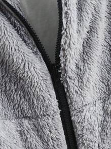 Manfinity VCAY 2pcs Knitted Loose Drop Shoulder Thicken Casual Men's Jacket & Pants Set - Grey - View 4