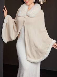 Modelyn Cárdigan elegante con parches esponjosos para mujer, para invierno - Albaricoque - Ver 1