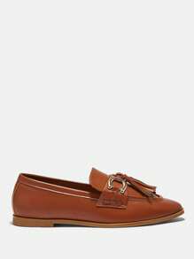 CUCCOO BIZCHIC Sepatu Loafer Rumbai Datar Wanita - Coklat - View 6