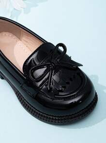1 Pair Versatile Cute Bow-Knot Flat Shoes For Girls, Suitable For All Seasons