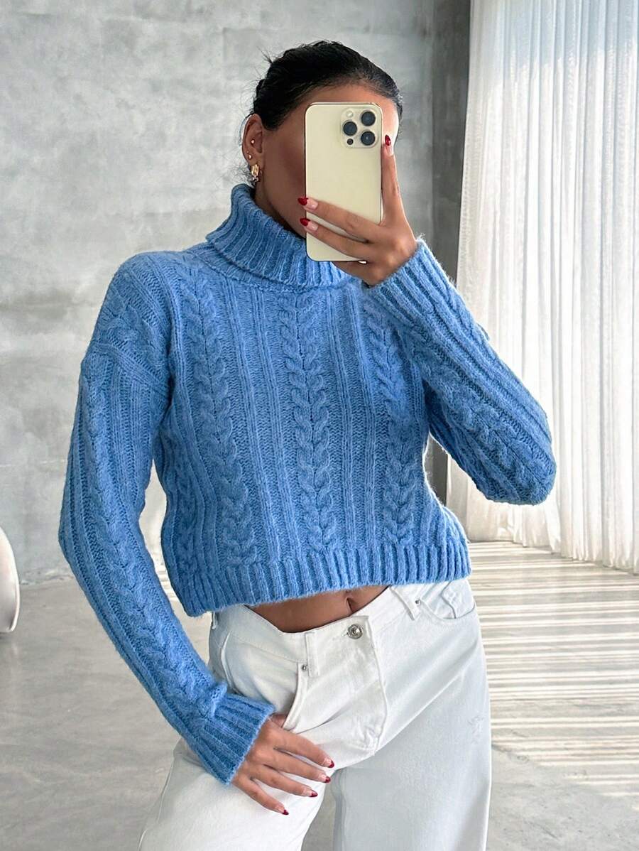 Abito a collo alto in maglia in cotone Calvin Klein® | LV047D308GUB1