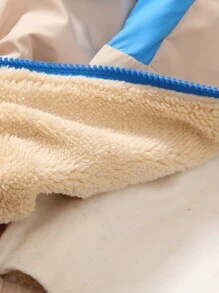 SHEIN Conjunto de 2 piezas para niño pequeño: Sudadera con capucha y pantalón de chándal con forro térmico, adecuado para uso diario, escuela, deportes y exterior en otoño e invierno