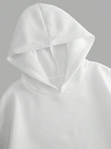 Manfinity EMRG Men's Graphic & Letter Print Hoodie,Raphic Sweatshirt,Fall Men Clothes - White - View 4