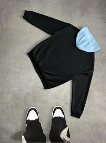 Manfinity EMRG Áo khoác bóng chày trùm đầu in chữ Color Block dành cho nam - Nhiều màu - Xem 2