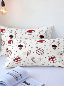 3pcs/Set Christmas Reindeer Christmas Tree Print Duvet Cover Set(1 Duvet Cover & 2 Pillowcase)Soft And Skin-Friendly Duvet Cover Bedding Set For Home, All Season Bed Sheets Set Christmas Gift - Multicolor - View 8