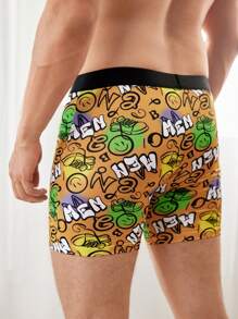 4pcs/Pack Men's Letter Print Boxer Briefs - Multicolor - View 10