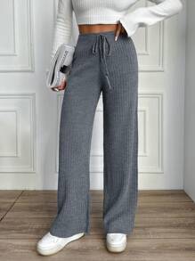 RueChic Taille met trekkoord Geribbeld Broeken