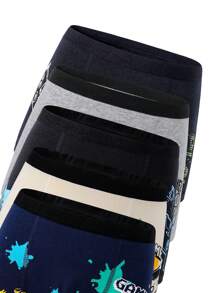 5 piezas Calzoncillos bóxer de algodón con impresión de videojuegos divertidos para niños jóvenes, ropa interior cómoda