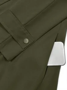 Franclia 1pc Single Breasted Long Belted Trench Coat Fall Winter Cloth For Women - Army Green - View 5