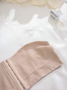 Set de 3 Sujetadores con cierre delantero, de estilo casual, de rayas y de tela transparente