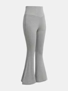 SHEIN Set 3 piese: pantaloni evazați cu decolteu în V, eleganti, pentru fete adolescente, versatili și practici, combinație în 3 culori