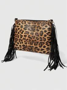 ROMWE Grunge Punk 1 件朋克深色豹纹女式单肩包 - 彩色 - 查看 4