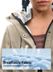 In My Nature In My Nature Chaqueta con capucha resistente al agua y transpirable para mujeres para acampada, senderismo y uso urbano diario
