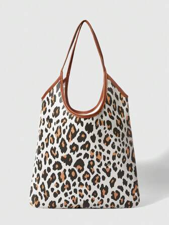Grunge Punk Bolso de hombro para mujer con estampado de leopardo, bonito y elegante