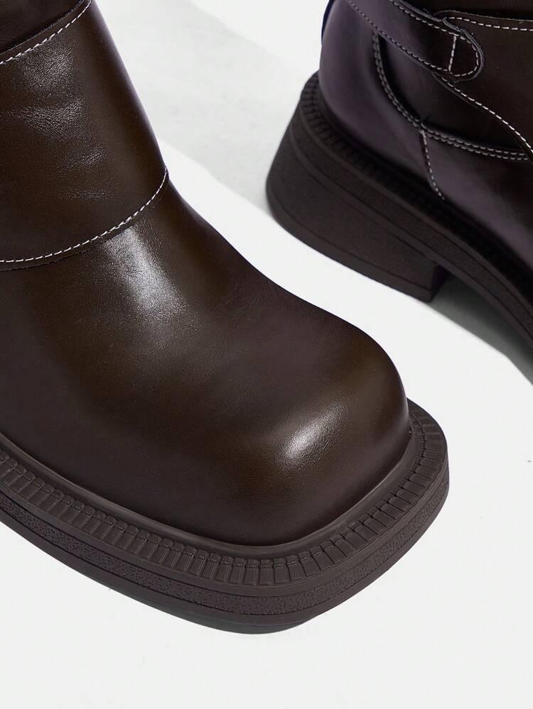 CUCCOO GRLICON Women's Mid-Calf Boots, Y2K Style, Punk Rock, Biker, Cool Girl Outfit, Suitable For Halloween, Christmas, Party