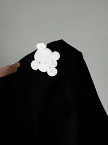 Selianne Blusa de mujer con cuello redondo, mangas con volantes, colorblock y botones, top de peplum de unicolor