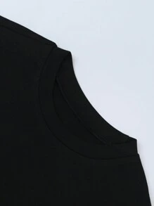 GlowEve Camiseta de manga corta y cuello redondo de unicolor, de estilo minimalista, para uso casual diario - Multicolor - Ver 6