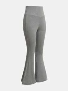 SHEIN Set 3 piese: pantaloni evazați cu decolteu în V, eleganti, pentru fete adolescente, versatili și practici, combinație în 3 culori