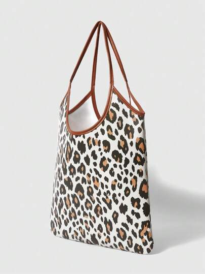 Grunge Punk Bolso de hombro para mujer con estampado de leopardo, bonito y elegante