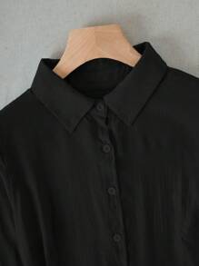 Franclia Women's Casual Solid Color Front Button Closure Midi Dress, Autumn Maxi Women Outfit