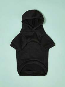 PETSIN 1pc Black Reflective Love Never Fails Slogan Pet Printed Hoodie - Multicolor - View 2