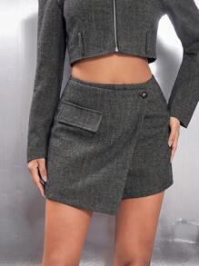 Hauture 女士不对称下摆休闲裤裙 - 彩色 - 查看 6