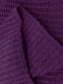 Elenzga 大码女式休闲纯色翻领露肩宽松套头毛衣