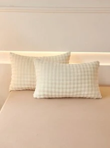 3 件套米色纯色温暖毛绒兔毛般柔软珊瑚绒羽绒被套床上用品套装毛绒蓬松双色柔软透气亲肤被子被套 *1 枕套 *2 带拉链开合特大号双人床宿舍必备床上用品 - 米色 - 查看 8