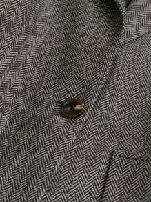 Calvaya 1pc Women Houndstooth Pattern Single-Breasted Notched Lapel Coat