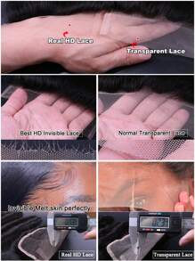 透气假发无胶波浪卷发预拔 5x5 真实高清预剪可戴蕾丝闭合真人假发女士 - SNatural - 查看 5