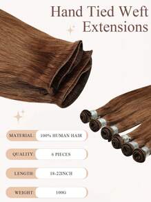 Extensiones de cabello humano con trama atada a mano de 18-22 pulgadas #333, extensiones de cabello con trama atada a mano 100% cabello humano - S333 - Ver 5