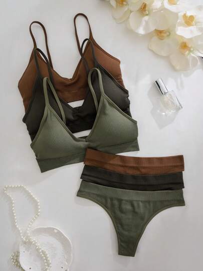 Leisure Series Seamless Wire Free Underwear String Set Sets Pieces view 5