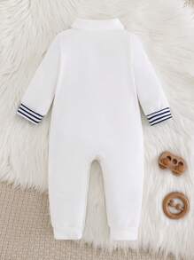 Barboteuse de gentleman décontracté pour bébé garçon avec nœud papillon, convient pour l'automne/l'hiver