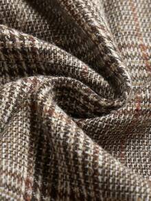 Women's Casual Plaid Button Front Skirt, For Autumn/Winter