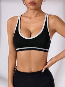 SHEIN Sport Studio Reggiseno sportivo senza cuciture da donna per il fitness quotidiano
