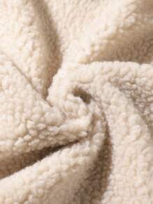 Manfinity Homme 男式仿羊毛衬里绒面革夹克，保暖羊羔绒领 - 卡其色 - 查看 7