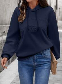 EMERY ROSE Women Casual Loose Hoodie With 3D Letter Graphic Graduation,Back To School Outfits,Graduation,Teacher Outfits For Women,Back To School Pullover Fall Outfit