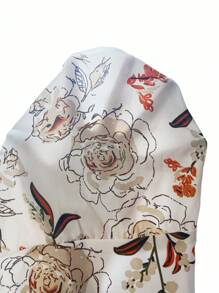 SHEIN VCAY 印花闊腿褲 - 白色 - 查看 7