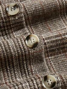 Women's Casual Plaid Button Front Skirt, For Autumn/Winter