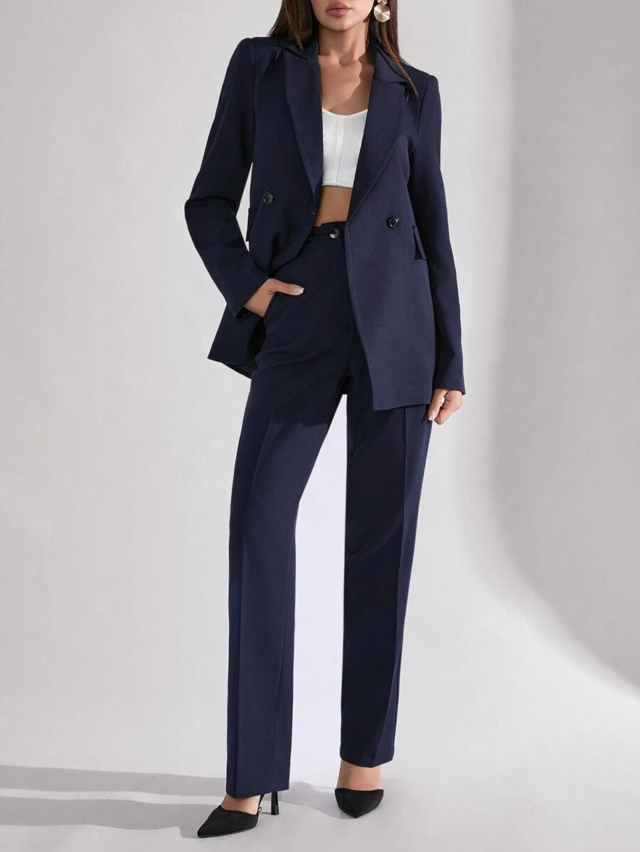 SHEIN Tall 女士纯色长裤和长夹克