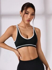 SHEIN Sport Studio Reggiseno sportivo senza cuciture da donna per il fitness quotidiano