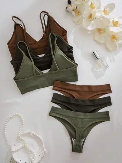 Leisure Series Seamless Wire Free Underwear String Set Sets Pieces view 2