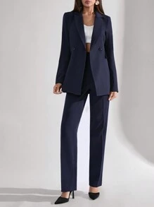 SHEIN Tall 女士纯色长裤和长夹克