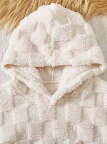 Sparklyn Tween 女孩休闲运动羊毛连帽运动衫和紧身裤 2 件套，冬季服装 - 杏色 - 查看 4