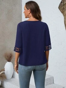 EMERY ROSE Women Winter Long Sleeve Coats, Fall Season Jacket Clothing - Navy Blue - View 2