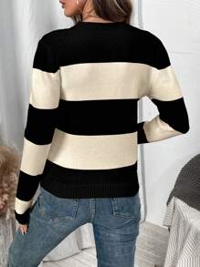 EMERY ROSE 时尚高端女士毛衣，长袖宽松针织套头衫，适合学生，秋冬季 - 彩色 - 查看 2