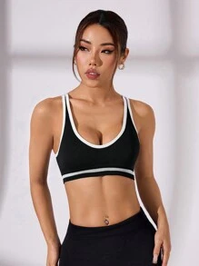 SHEIN Sport Studio Reggiseno sportivo senza cuciture da donna per il fitness quotidiano