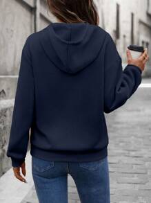 EMERY ROSE Women Casual Loose Hoodie With 3D Letter Graphic Graduation,Back To School Outfits,Graduation,Teacher Outfits For Women,Back To School Pullover Fall Outfit